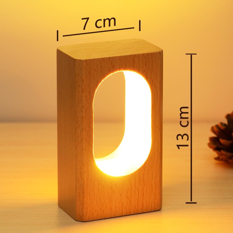 AIEHOUSE LED Wood Desk Ambience Light, Bedroom Bedside Night Light,