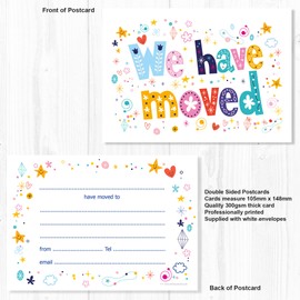 20 x We Have Moved Cards from Olivia Samuel - Change of Address Cards in a Bright Design - Ready to Write with envelopes