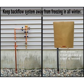 Backflow Insulated Cover, Outdoor Pipe Covers Winter Freeze Protection, Insulation Cover Pouch for Water Sprinkler Valve Box,Meter or Controller Backflow Preventers (Coffee 16" W x 20" H)