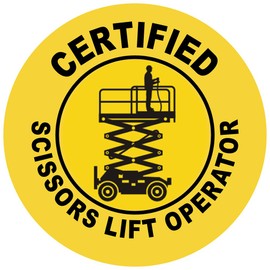 Certified Scissors Lift Operator Hard Hat Labels Helmet Vinyl Stickers Decals Reflective