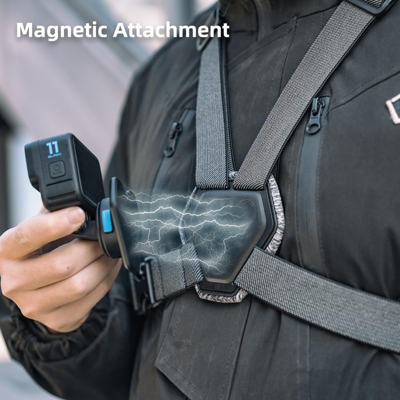 SUREWO Magnetic Quick Release Adjustable Chest Mount Harness Compatible with