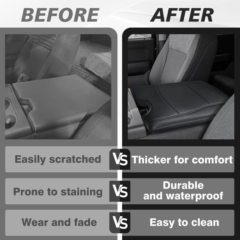 Muslogy Center Console Armrest Cover Compatible with Ford F-150 F150