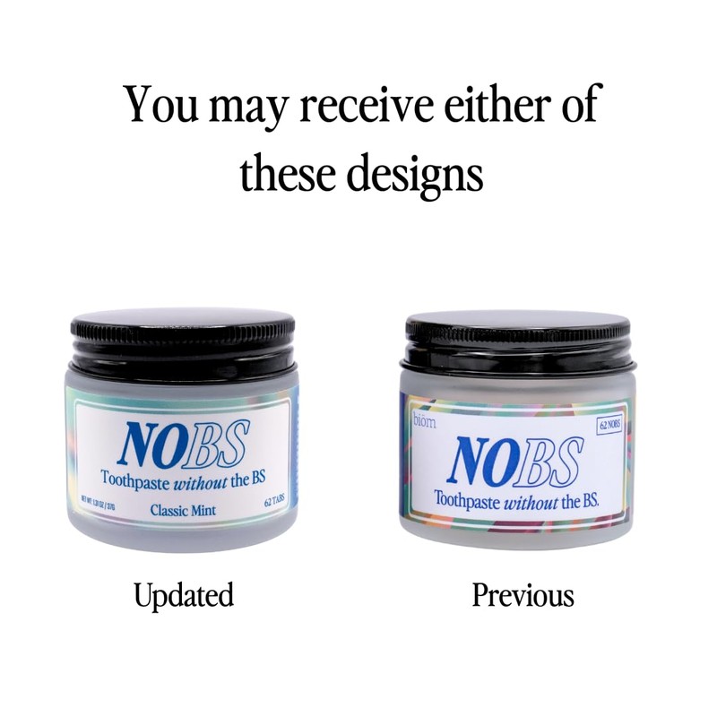 NOBS (No Bad Stuff) Toothpaste Tablets - Nano Hydroxyapatite, Fluoride