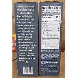 Trader Joe Maple Leaf Cookies with a Smooth Maple Crème Filling 11.4oz 323g (Two Boxes)
