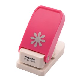 Vaessen Creative 21475-008 Heavy Duty Punch Medium, Daisy, Robust Punch for Paper, Cork, Foam Rubber, Balsa Wood, Shrink Film, Sheet Metal and More, Die Cut Figure Measures Diameter 2.5 cm, Pin