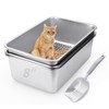 Sorstrem Stainless Steel Cat Sifting Litter Box for Pine Pellets