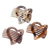 3 Pieces Hair Claw Clips Hair Clamp Heart Hair Barrettes