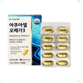 Grandma&#39;s blood circulation health Omega 3 1000mg Aquacell nutritional supplement 60 capsules Eye health Vitamin D / 할머니 혈행건강 오메가3 1000mg 아쿠아셀 영양제 60캡슐 눈이시려요 눈건강 비타민D