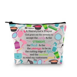 BDPWSS Hair Stylist Makeup Bag Hairdresser Gift Cosmetology Graduation Gifts Hair Barber Gift Hairstylist Prayers Gifts (Hairstylist Prayer bagCA)