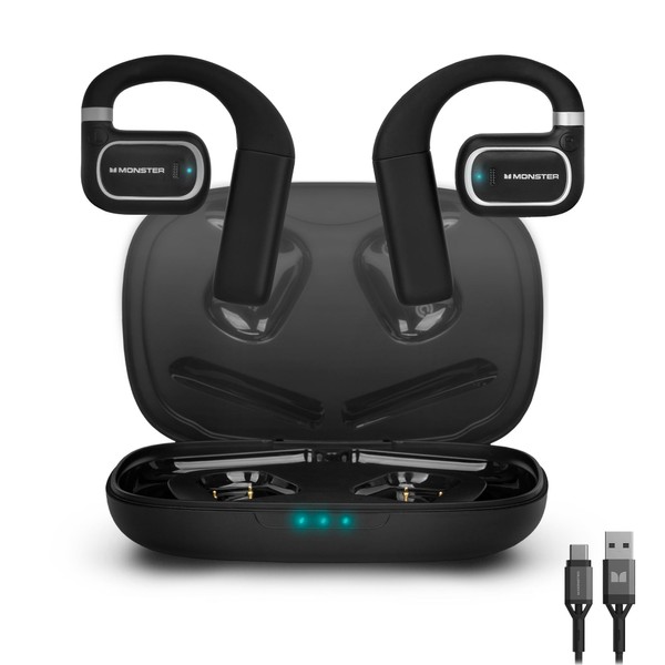 Monster Clarity Air 2.0 Open Ear Wireless Earbuds, Air Conduction,