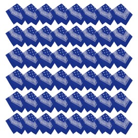 Paquete de 48 bandanas, unisex, estampado de cachemira, retro, para la cabeza, corbata para la cara, a granel, Azul Royal, Talla única