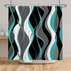 ZJRBJB Teal Shower Curtain Grey and Black Striped Minimalist Shower
