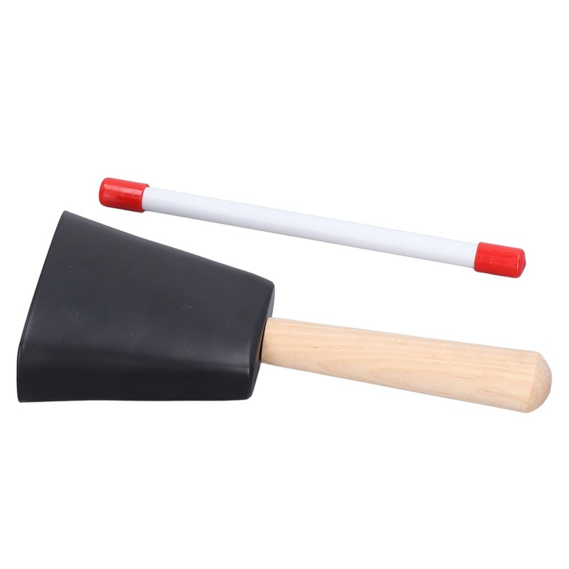 Wooden Handle Steel Cowbell Noise Maker Early Education Percussion Musical