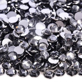 Sukiiy 1000PCS 6mm Resin Flatback Rhinestones for Crafts, Black Diamond Flatback Rhinestones for Nails Face Art, Loose Glittler Diamond Stones, Resin Rhinestones for Tumblers, Mugs, Bottles, Shoes