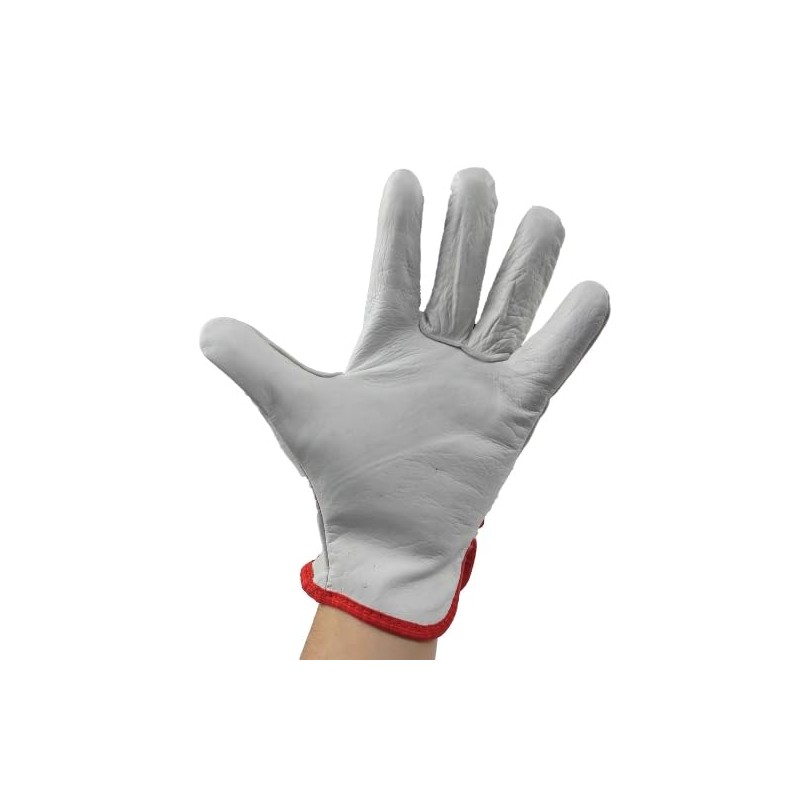 WolfPack Work Gloves Leather Flower 7 Inches with Hanger (Pair)