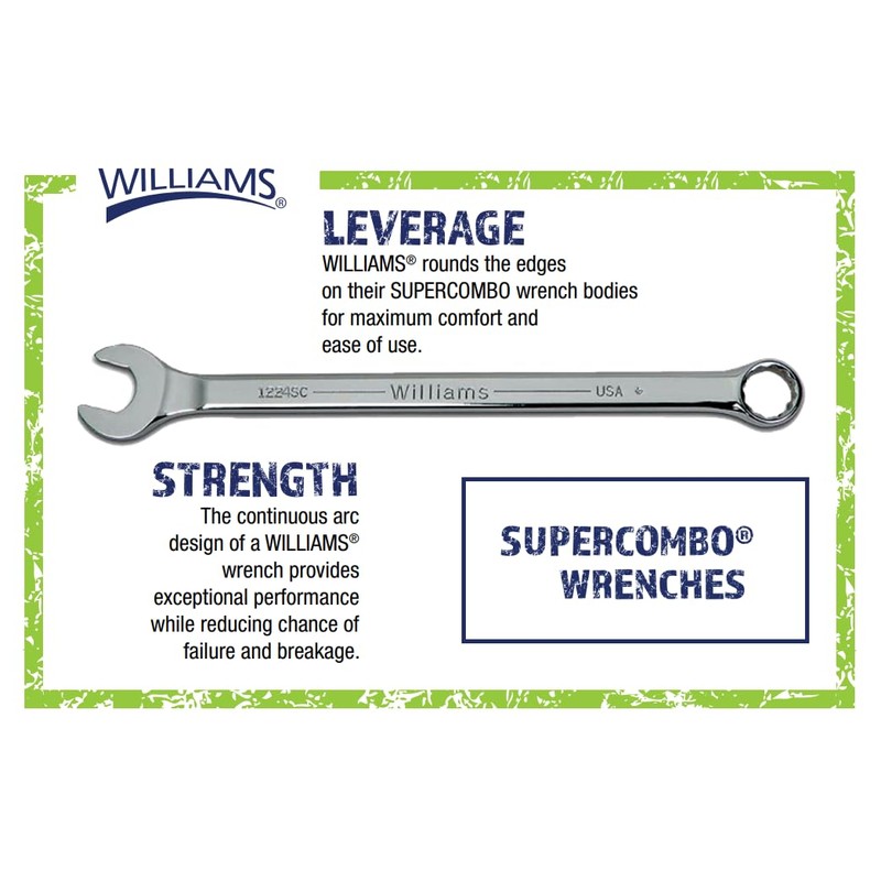 Williams 1222SC Super Combo Combination Wrench, 11/16-Inch