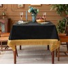 F-CHU Luxury Black Tablecloth Thickset Velvet Tablecloth with Beautiful Gold