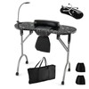 LDAILY Portable Nail Table, Foldable Nail Technician Desk w/Electric Dust
