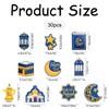 Bojueshaw 30PCS Ramadan Wooden Hanging Decoration - Eco-Friendly Crescent Moon