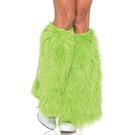 Leg Avenue 393422031 Furry Leg Warmers, Damen, Neongrün, Einheitsgröße