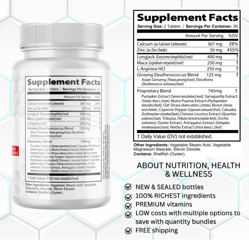 Pelican Vitamins ALPHA TRT- Men's Health & Performance- 4 Bottles-