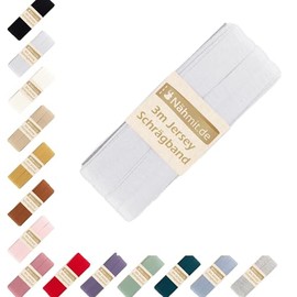 Nähmit - Jersey Bias Binding - Elastic Pre-folded Edging Tape 3 Metres x 20 mm