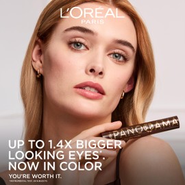 L'Oréal Paris Brown Mascara, Volume Million Lashes Panorama Chromatic Mascara, Up to 1.4x Bigger-Looking Eyes, Up to 24 Hour Wear, Smudge and Clump Resistant, Brun Leather