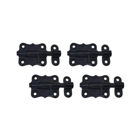 QCAA Deco Durable Steel Sliding Barrel Bolt, 2-1/2'', Black Coated, 4 Pack, Made in Taiwan