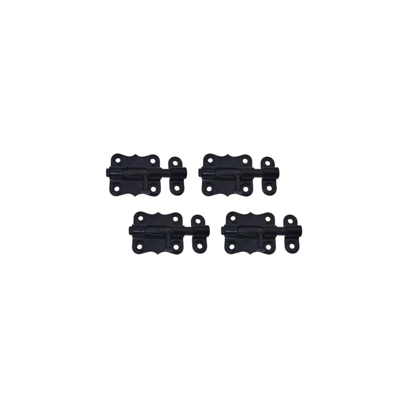 QCAA Deco Durable Steel Sliding Barrel Bolt, 2-1/2'', Black Coated,