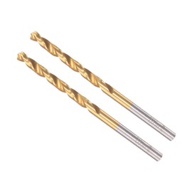 CoCud Rotary Drill Bit 3.6 mm Drilling Diameter Titanium Coated High Performance Steel 6542 Straight Round Shank - (Use: for Stainless Steel Alloy Metal) Pack of 2