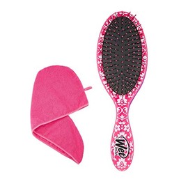 Wet Brush Kit de iniciación de cepillo para el cabello, cepillo desenredante, turbante de toalla, secado rápido, cabello húmedo o seco, todo tipo de c