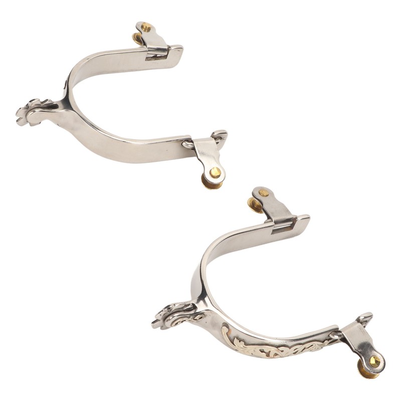 1 Pair Horse Spurs Stainless Steel Western Cowboys Spurs Men