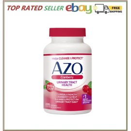 AZO Cranberry 500mg Softgels, 220 Sugar-Free for Urinary Health Support