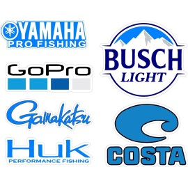 Substance 6 PK Boat Carpet Graphics 020 Marine Fishing (Each one is 8-9 Inches Wide)