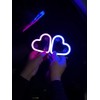 2pc Luz De Neón Con Forma De Corazón Led Inalámbrica