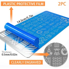 PH PandaHall Christmas Nail Stamping Plates Holiday Greetings Nail Art Templates Santa Claus Snowman Nails Design Stencil Christmas Tree Nails Plates with Stamper and Scraper for Xmas Winte, 2pcs