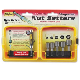 IVY Classic 46009 5-Piece x 1-7/8" Magnetic Nut Setter Set, Impact Plus - Bonus 3" Magnetic Guide Driver