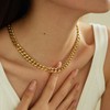 Mauzew 18K Gold Plated Chunky Chain Necklace for Women Thick