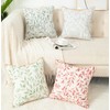VOGOL Farmhouse Throw Pillow Covers, Country Rustic Green Leaves Pattern