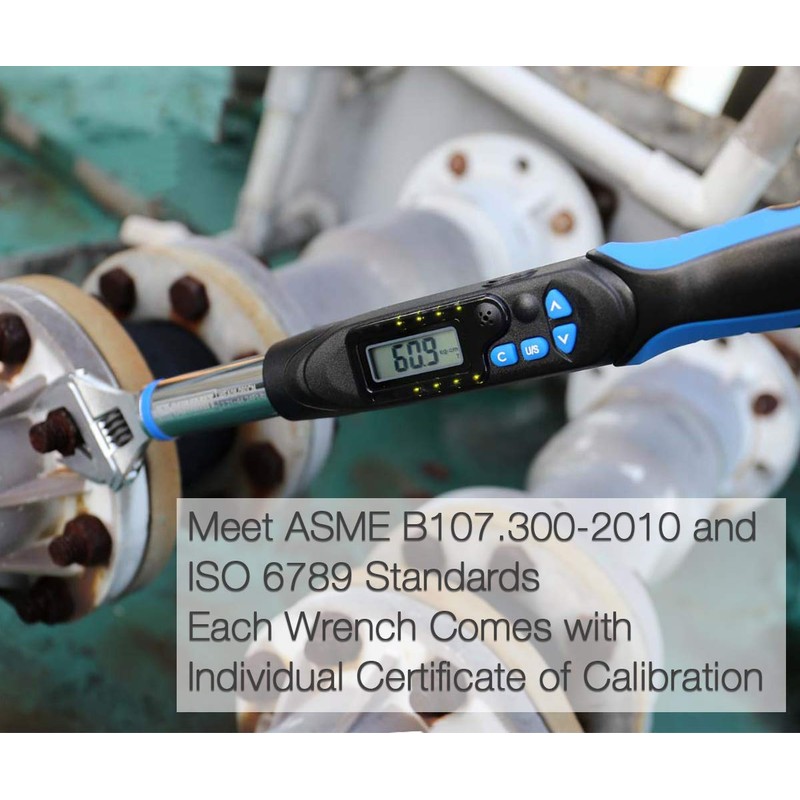 Summit Tools Adjustable Digital Torque Wrench, 2.21 to 44.24 ft-lb.