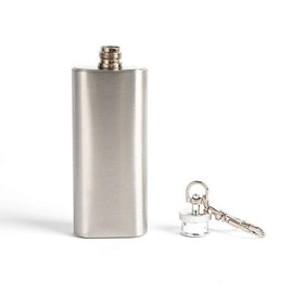 Audiophile Hip Flask Stainless Steel Bottle with Keychain Cap 2oz (59ml)
