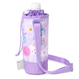 COLORFUL CANDY STYLE N3770300 Plastic Bottle Holder, Girls, Cover Case, Shoulder Strap, Cold Retention, Unicorn Fantasy
