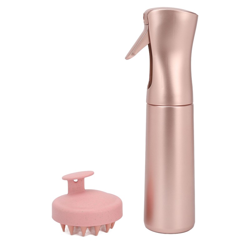 Hair Shampoo Brush Pink 300ml Spray Bottle Silicone Massage Scalp