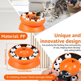 Cat Slow Feeder 15° Tilted Elevated Slow Feeder Cat Bowl Interactive Cat Slow Feeder Toy BPA Free Cat Treat Dispenser Fun Cat Feeder Bowl Elevated Bowl for Cats Dogs Healthy Feeding 8.2x4.7 inch