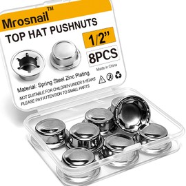 8PCS 1/2” Push Nuts Axle Cap, Push on Pushnut Spring Steel Permanent Washer Caps with Zinc Mech Finish for Hand Trucks, Rolling Bins, Lawn Wagons – Reliable Alternative to Cotter Pins
