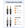 CableCreation 3.5mm TRRS Audio Cable 20FT, 4-Pole Aux Cord Male