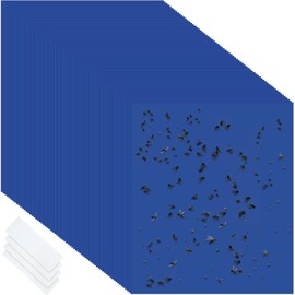 Qualirey 50 Pcs 6 x 8 Inch Sticky Traps for Plant Double Sided Sticky Trap for Gnats with Twist Ties Fly Traps for Fruit Insect Fungus Bugs Indoor Outdoor (Blue)