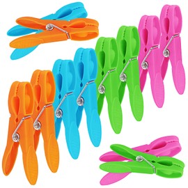 Clothes Pegs,Huoberr 48 pcs Plastic Clothes Pegs for Washing Line Pegs,Heavy Duty Laundry Clothes Pegs with Durable Springs, non-Slip Washing Pegs for Clip Clothes, Pictures and Crafts