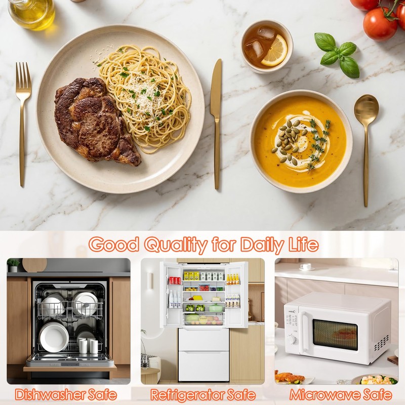 Plastic Dinnerware Sets for 6 People 18pcs Camping Plates and