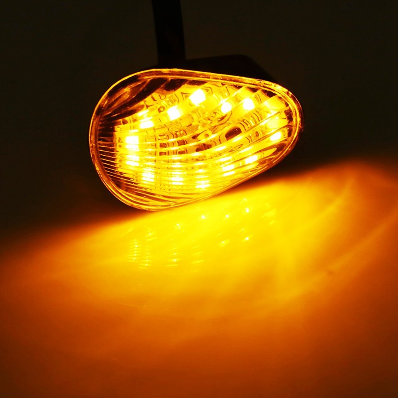 1 Pair Amber LED Turn Signal Light Indicator Lamp Flush